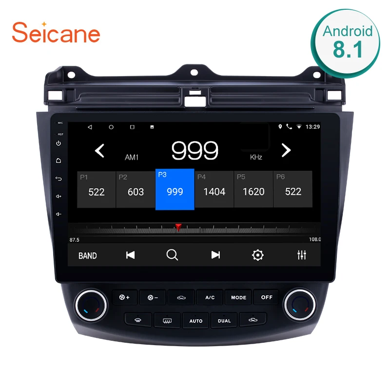 Seicane 10,1 "1024*600 сенсорный экран четырехъядерный 2DIN Android 7,1/8,1 Bluetooth fm-радио gps навигация для 2003-2007 Honda Accord 7