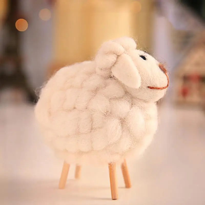 12 см инновационный шерстяной фетр в форме милой овцы, украшение для детской комнаты, мягкие игрушки, куклы Kawaii, плюшевые игрушки из Овцы альпаки