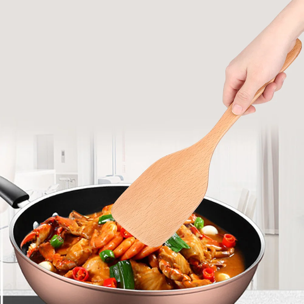 

Wooden Kitchen Cooking Utensils Long Handle Frying Fish Pancake Shovel Spatula Slotted Non-Stick Shovel Kitchen Accessories