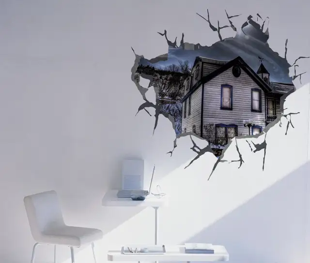 House 3d View Wall Stickers Decals Living Room Bedroom Tv Sofa