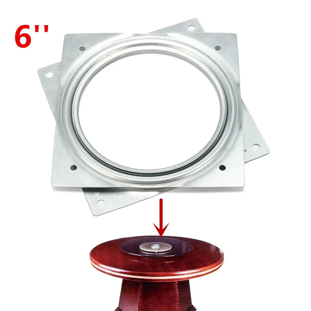 

Square Bearing 6" Lazy Susan Turntable Bearing Rotating Swivels Plate Metal Turntable Bearing TV Rack Desk Tool