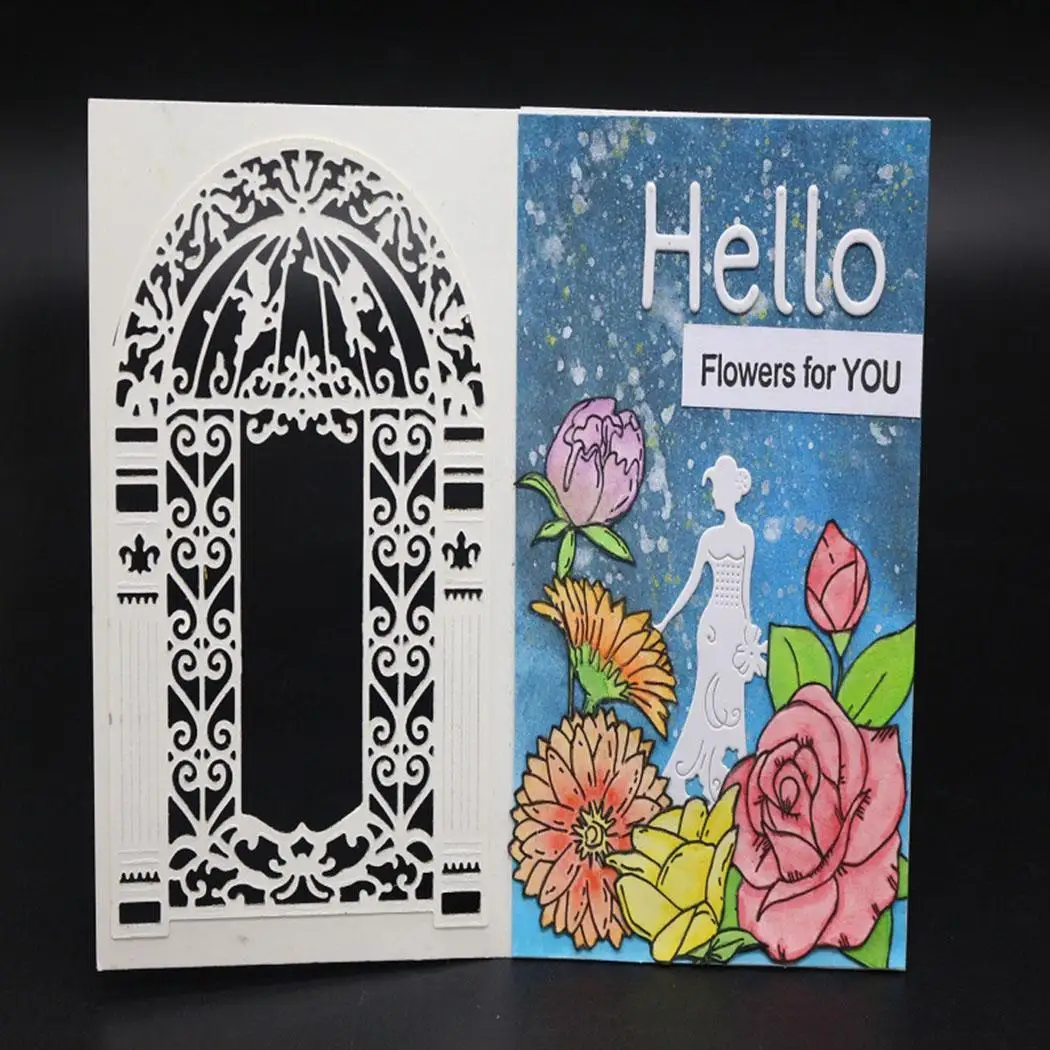 

Flower Girl Shape Cutting Dies Frame for DIY Scrapbooking Decorative Transparent