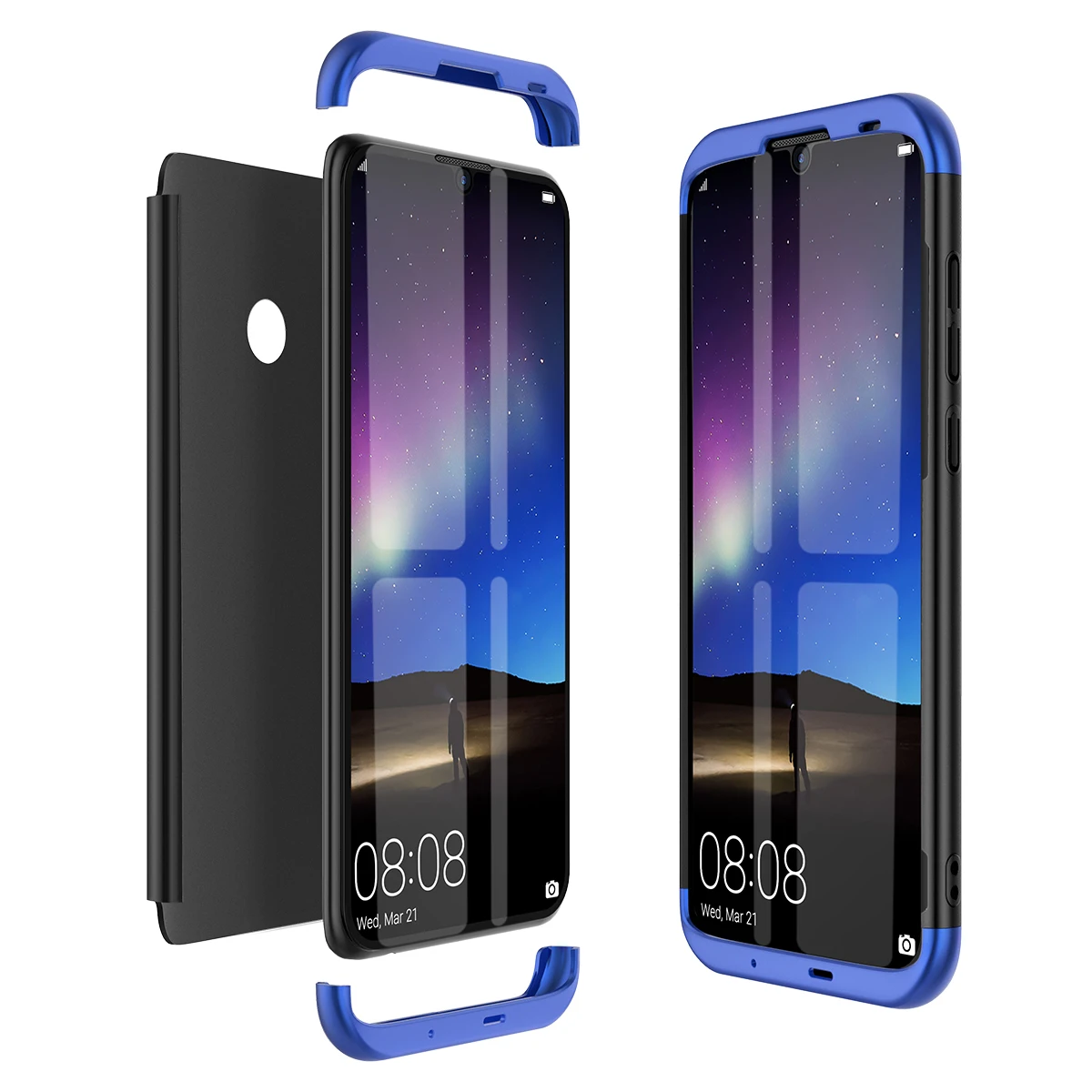 Чехол 3 в 1 из жесткого поликарбоната для Huawei Honor 8C P30 10 Lite pro противоударный