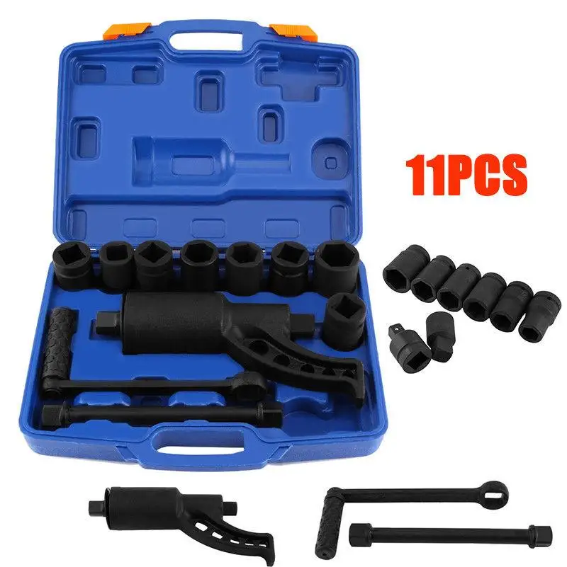 

Heavy Duty Multiplier Wheel Lug Nut Wrench Lugnuts Remover Labor Saving With 8 Socket Tool