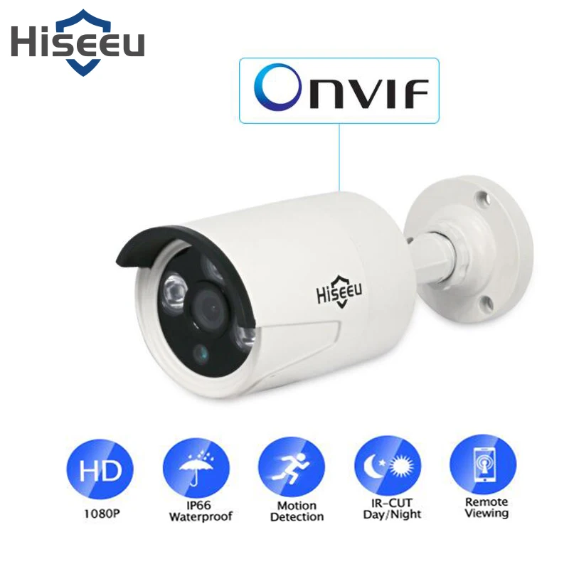 

Hiseeu H.265 POE IP Camera 2MP IP Camera 1080P Waterproof IP Outdoor Camera POE NVR Onvif 2.0 Night Vision Bullet CCTV Camera