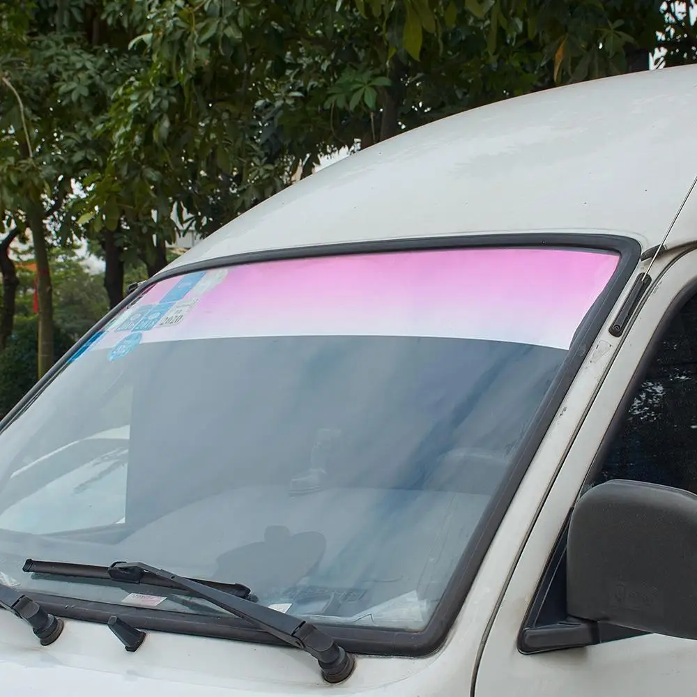AUMOHALL фольги для окон автомобиля, Солнечная защита, градиентный розовый солнцезащитный блок, тонированная пленка на верхнее окно