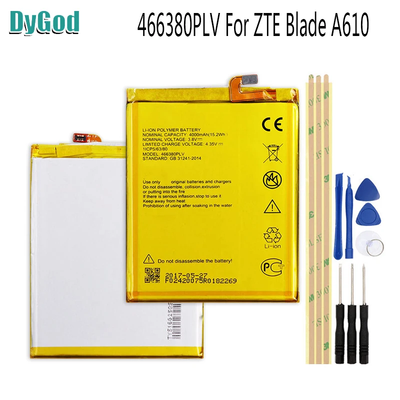 

4000mAh 466380PLV Battery For ZTE BLADE A610 A610C A610T BA610C BA610T Batterie Bateria Batterij+Tools