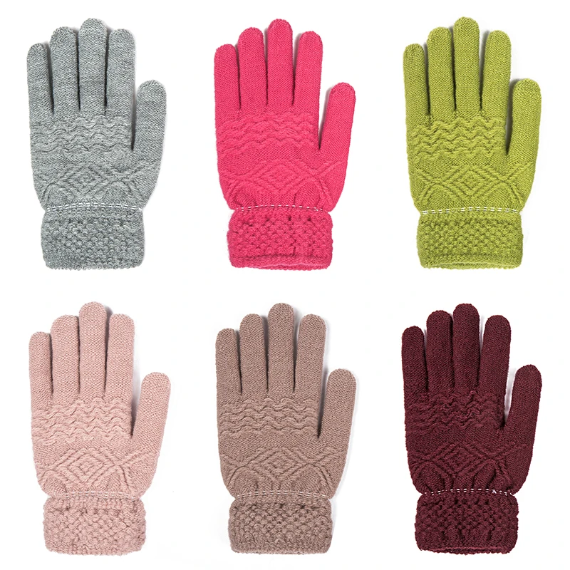 

Evrfelan New Arrival Winter Adult Gloves Women Men Solid Color Thick Warm Mittens Gloves Unisex 6 Colors