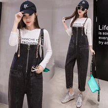 Сделать новые модные женские европейские Промытые свободные тонкие леопардовые ремни tide джинсовые комбинезоны 9856