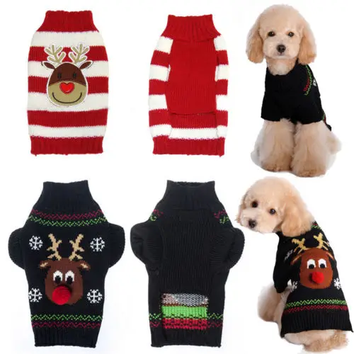 

Christmas Santa Claus Sweater Striped cat Dog Clothes Puppy Sweater Clothing for Dogs Cats accessories