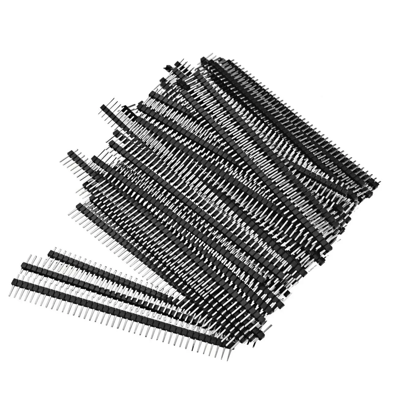 

BMBY-100pcs Male Header Pins, Straight Single Row 40 Pin 0.1 Inch (2.54mm) Male Pin Header Connector PCB Board Pin Connector E