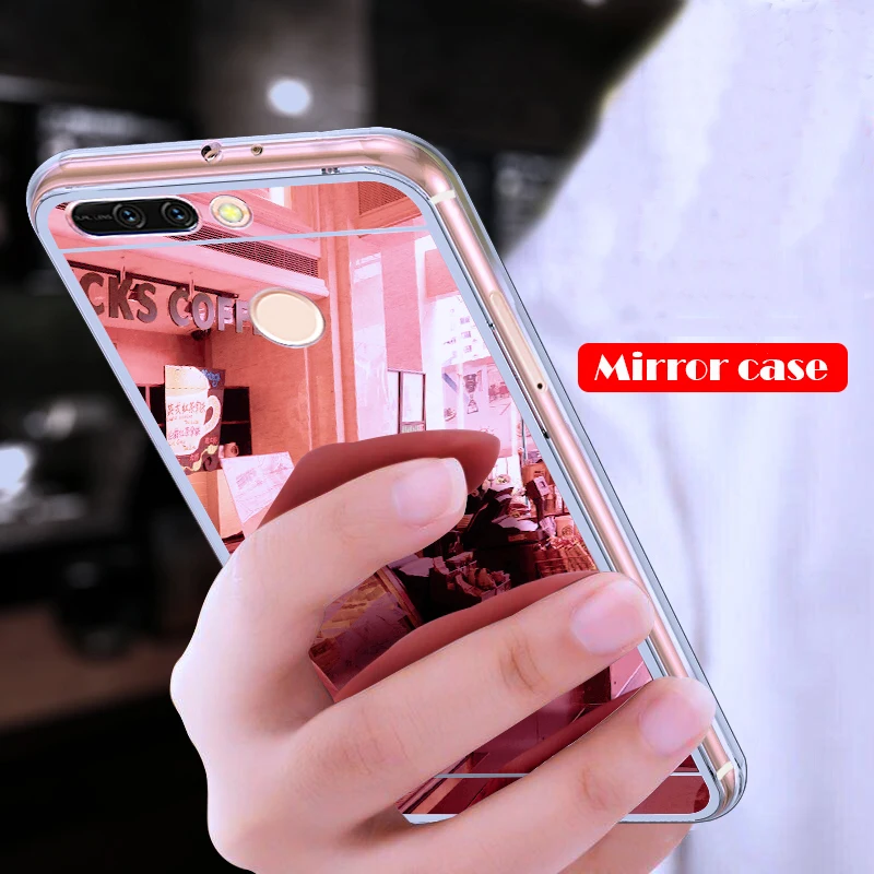 

For Huawei Mate 20 Pro Lite Honor 8C 7A 7C Pro Case TPU Mirror Case For Huawei Y6 Y9 Y5 Prime 2018 P10 P20 Lite P8 P9 Lite 2017