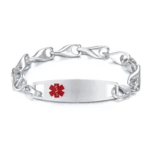 My Identity доктор пенициллин аллергия медицинский оповещение ID браслет розовый символ гравировальный нержавеющая сталь браслеты унисекс ювелирные изделия