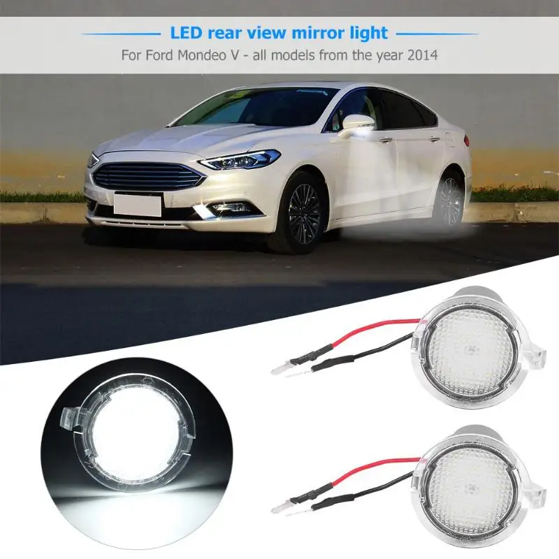 

1 Pair LED Side Mirror Puddle Lights for Ford C-Max Focus Kuga Edge Mondeo Expedition Explorer Fusion Flex Taurus for Lincoln