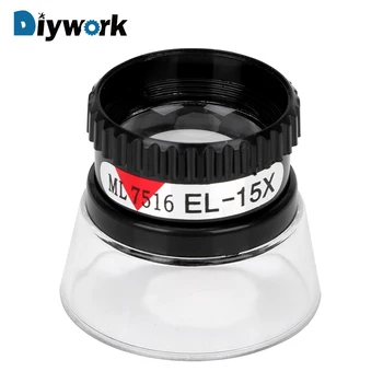 

DIYWORK DIYWORK 15X Watch Repair Tool Eye Magnifier Jeweler Tool Hand Tool Set Monocular Magnifying Glass Loupe Lens Portable