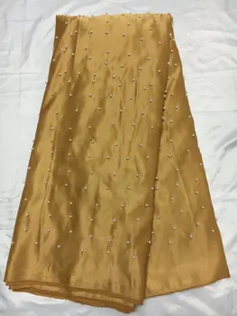 

Nigerian Silk George With Lots Of Bead African George Lace Sets High Quality Nigerian Lace Fabrics George Lace Fabric With Beads