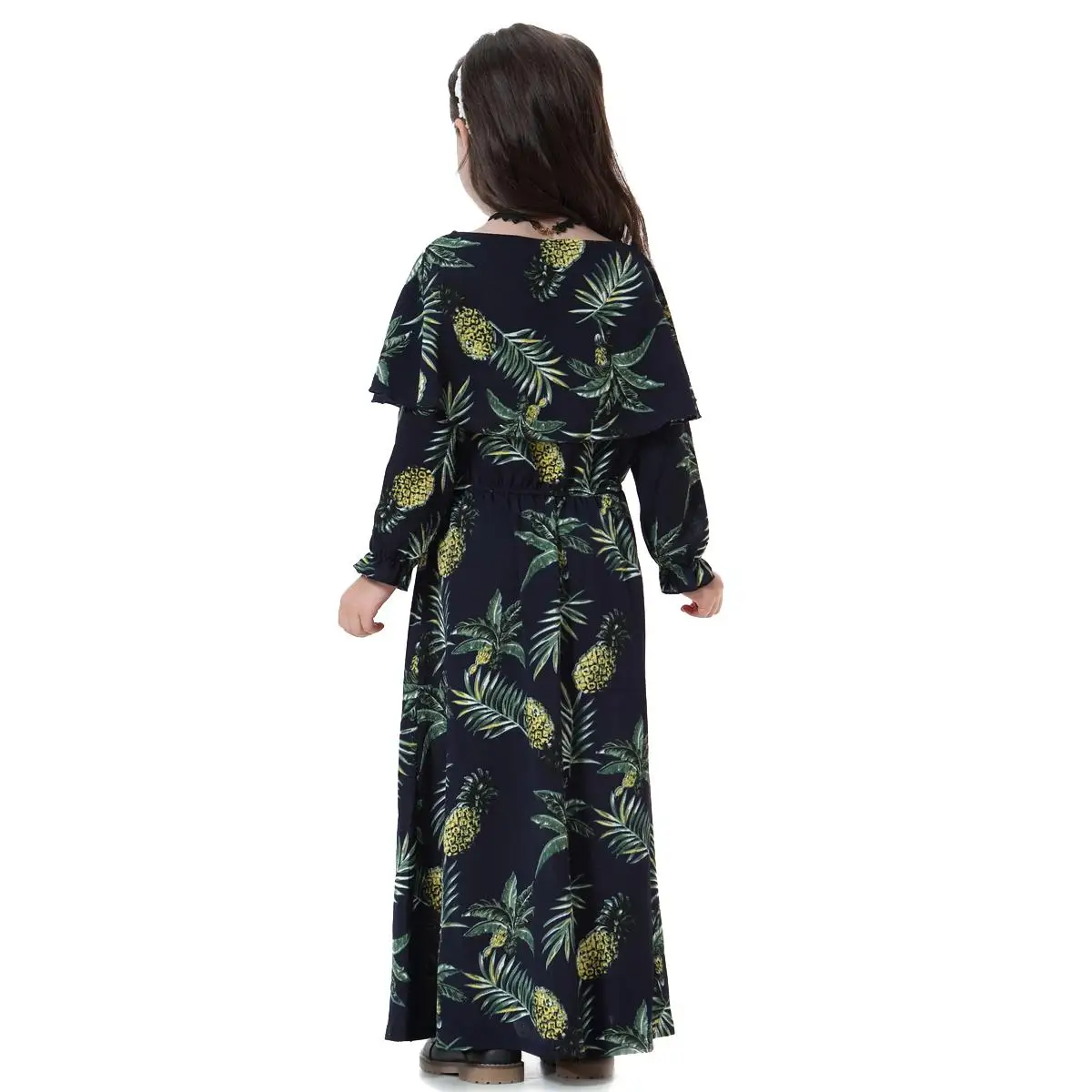 Модное платье Abaya для девочек длинное школы с принтом кимоно симпатичное Jubah