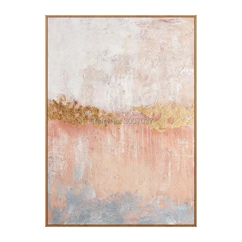 

Modern pink and Gold Oil Painting Artist Hand-painted High Quality Abstract Knife Oil Painting for Living Room Decor Art