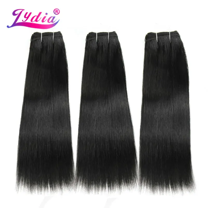 Lydia Synthetic Hair Extension 3PCS/lot Hair Weaving Straight Yaki 10-26 Inch 100% Futura Hair Weft Black 1B# Bundles