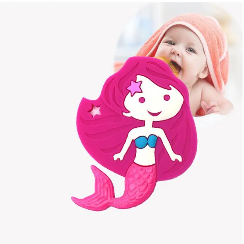 

BPA Free Baby Food Grade Silicone Teether Toy Infant Mermaid Bite Teeth Stick Newborn Cute Dental Care Toy Portable Mini Tool