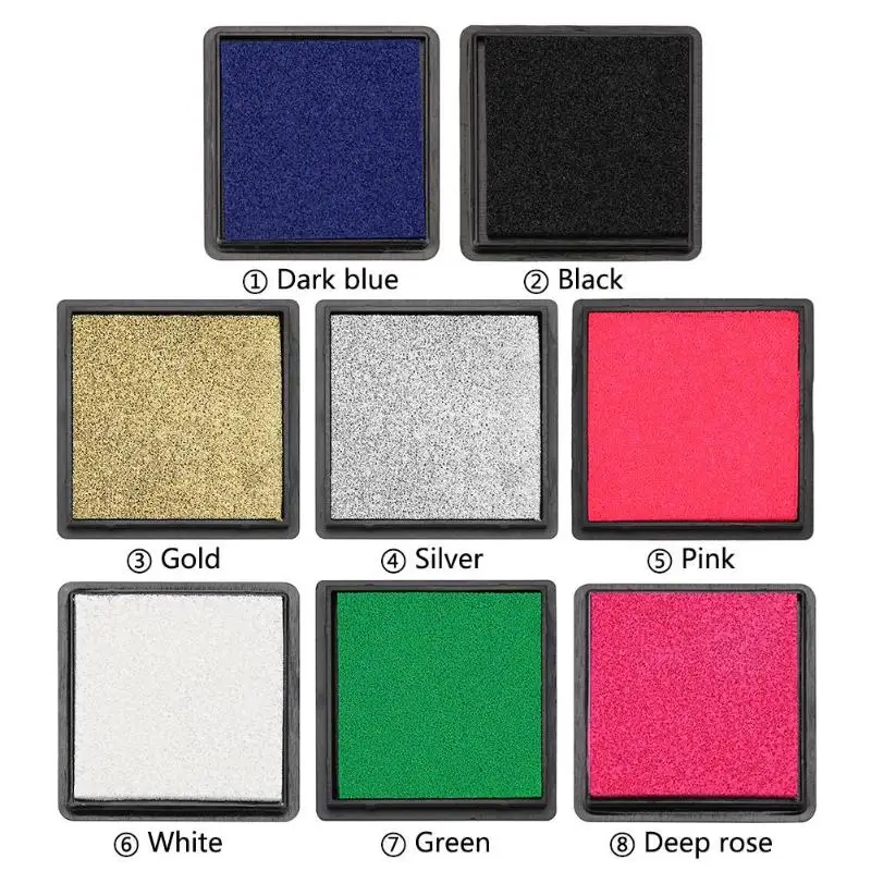 Colorful 4cm Ink Pad Stamp for Scrapbooking Inkpad Sealing Decoration Fingerprint Stencil Card Making DIY Stamp Crafts