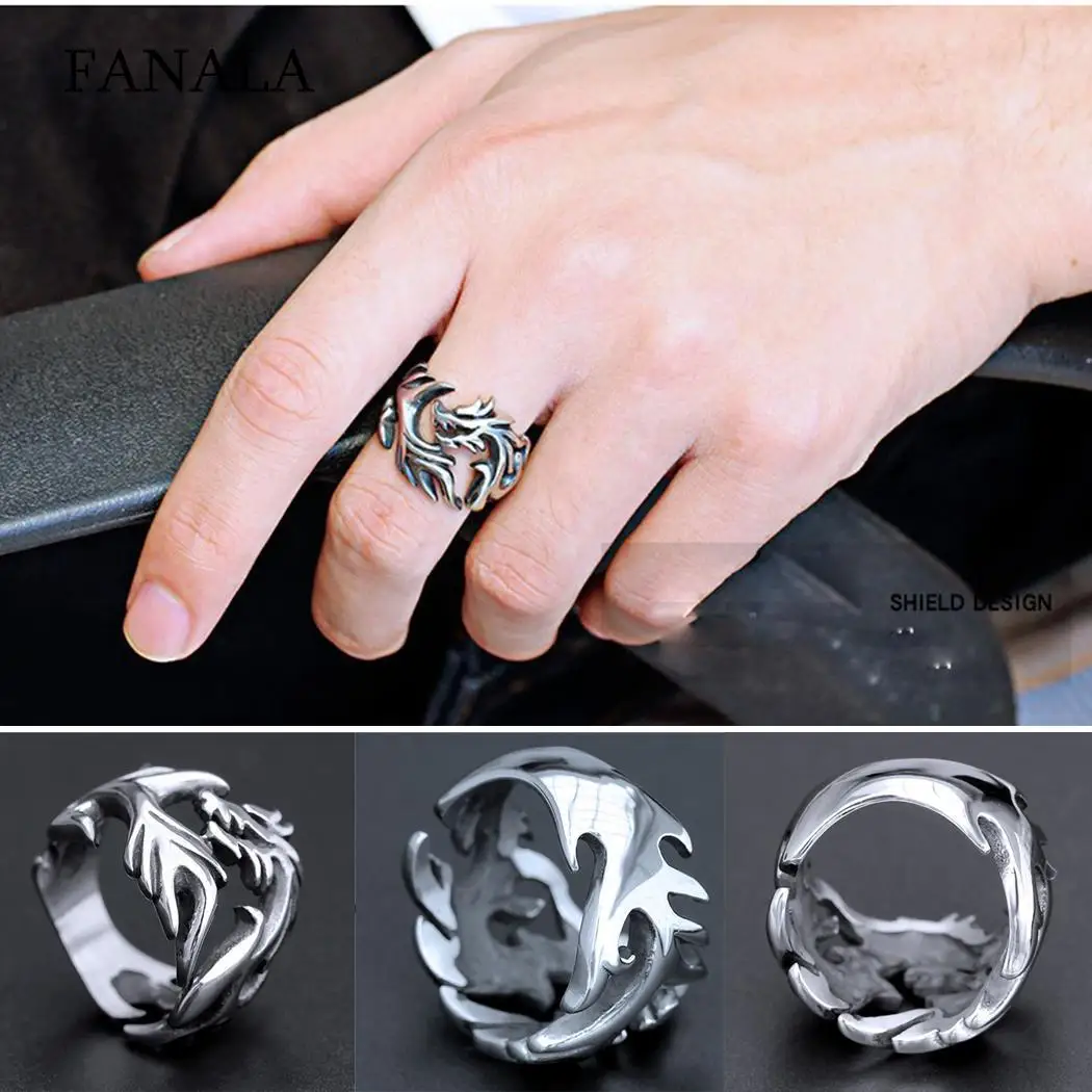 

Men Punk Style Stainless Steel Hollow None Party, Club Ring Silver Jewelry