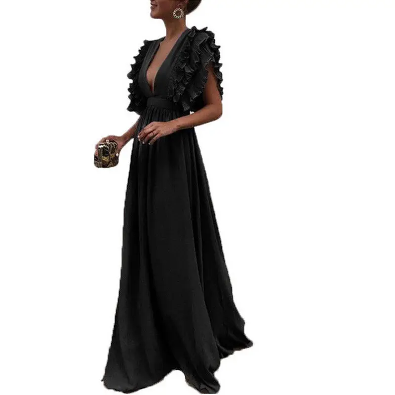 Skirts 2018 New Women Summer Boho Floral Sleeveless V-Neck Solid Long Maxi Party Beach | Женская одежда