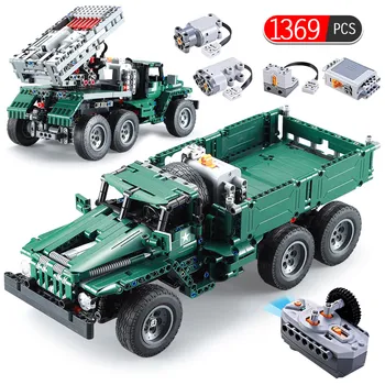 

1369Pcs RC Rocket Launcher Truck Car Compatible Technic Military City Car Power Funcation MOC Building Blocks Bricks Kids Toys