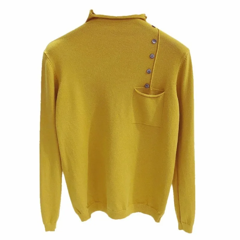 Водолазка с длинным рукавом, вязаный свитер для женщин, топы с коротким рукавом, 5 цветов, Новое поступление