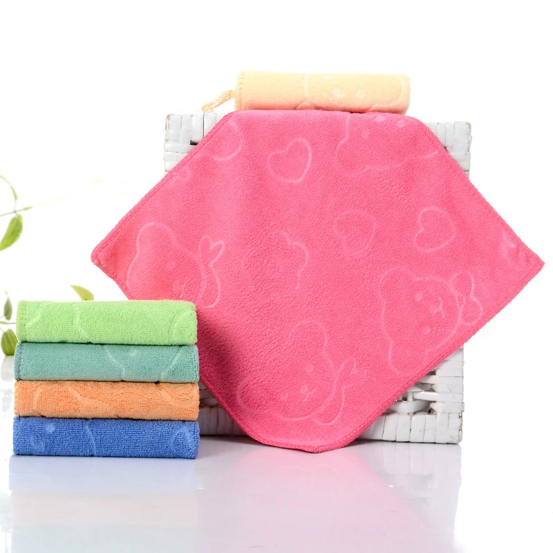 New Style 25*25cm Microfiber Kids Children Bibs Bathroom Hand Hair Face Towels