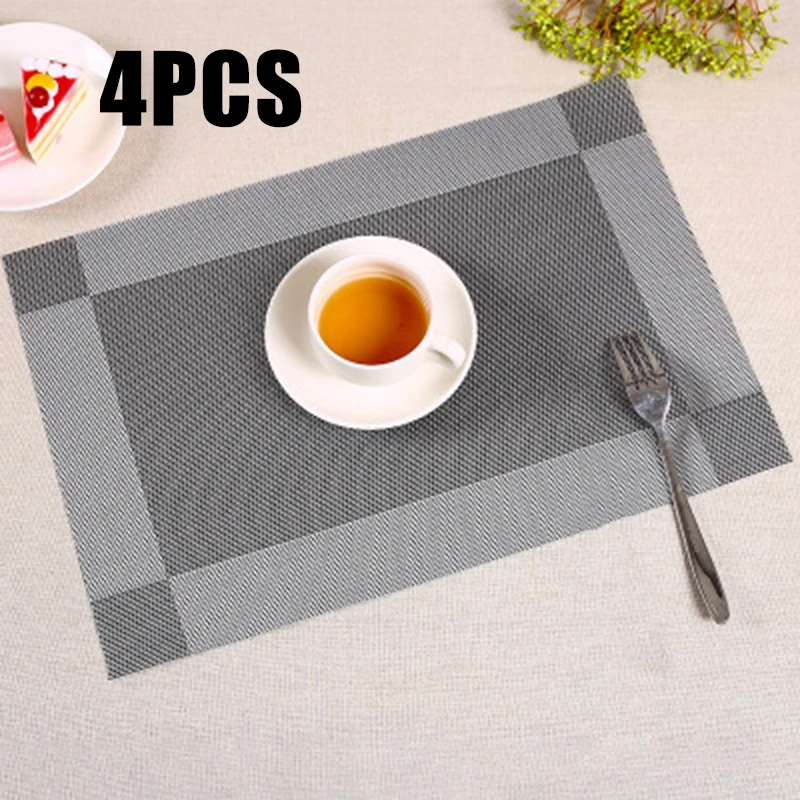 مجموعة من 4 مكان الحصير PVC طاولة طعام المفارش قابل للغسل مقاومة للحرارة غير زلة مجموعة من 4 مكان الحصير PVC طاولة طعام المفارش قابل للغسل مقاومة للحرارة غير زلة