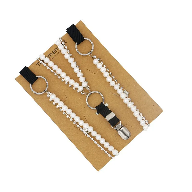 

Korean Style Pearl belt sweet white clothes suspender fashion match 2cm width bow tie connection creative accessories gift