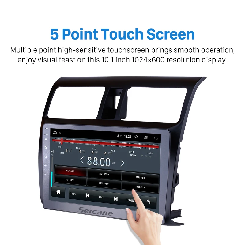 Flash Deal Seicane 10.1" Car Multimedia Player For 2005 2006 2007 2008 2009 2010 Suzuki Swift Android 8.1 HD Touch Screen GPS Navigation 2