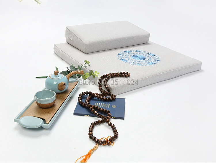 Su вышивка развертываемых лотоса Китайский дзен Буддизм Zafu и Забутон Подушка Для Медитации Подушка для медитации дзен-буддизм