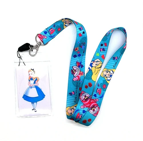  new classic 1 pcs Cartoon Alice Princess Neck Strap Lanyards Card Holders Bank Neck Strap Card Bus 