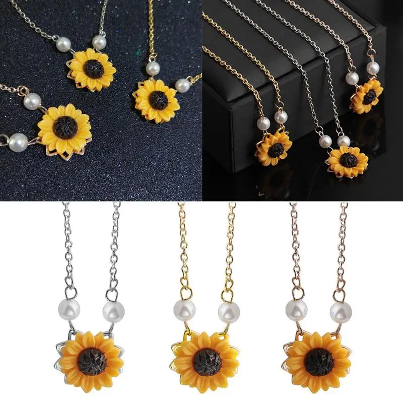 Модный Подсолнечник подвеска ожерелье для женщин креативные ювелирные изделия с