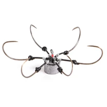 LEO шестиугольник якорных крючка и острыми носками в углерода Сталь рыболовный крючок 6-в-1 крючки с вес грузила аксессуары рыболовные снасти