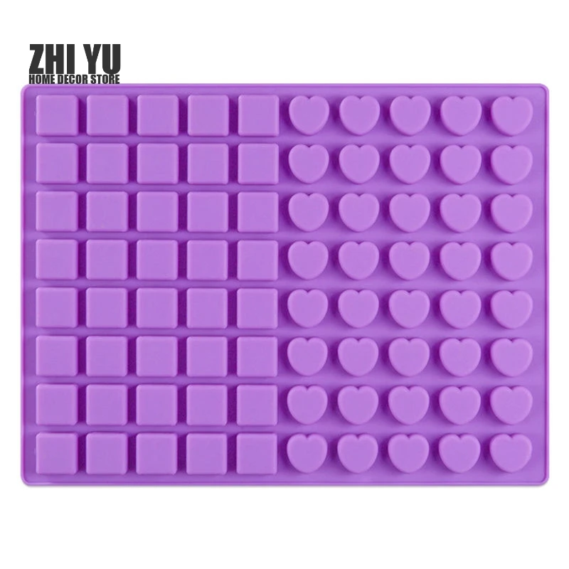 

40 Cavities Square and 40 Heart Cake Shaper Fondant Cake Mould DIY Baking Cake Molds Silicone Mould 3D Silicone Chocolate Forms