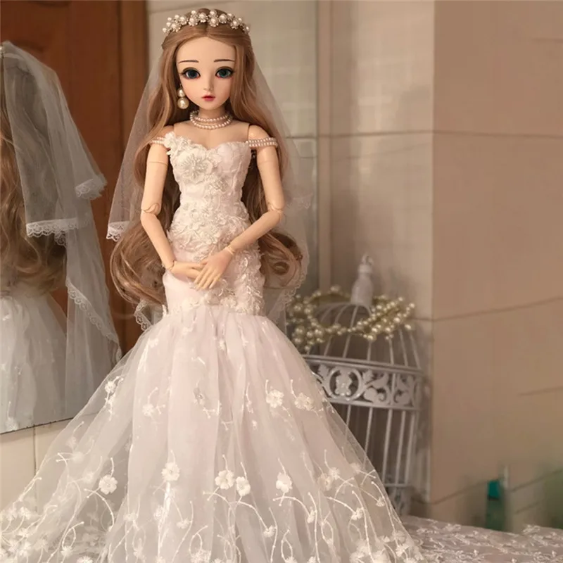 

60cm BJD 1/3 Girls Dolls Toys Cosplay Dolls with Wedding Dress Outfit Shoes Wigs Hair Reborn Doll Wedding Gift For Girls