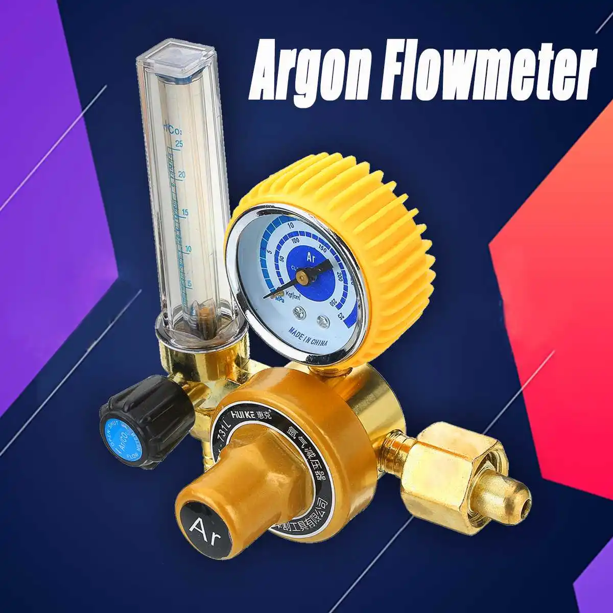 

G5/8" 0-25Mpa Argon CO2 Mig Tig Flow Meter Gas Regulator Flowmeter Welding Weld Gauge Argon Regulator Pressure Reducer