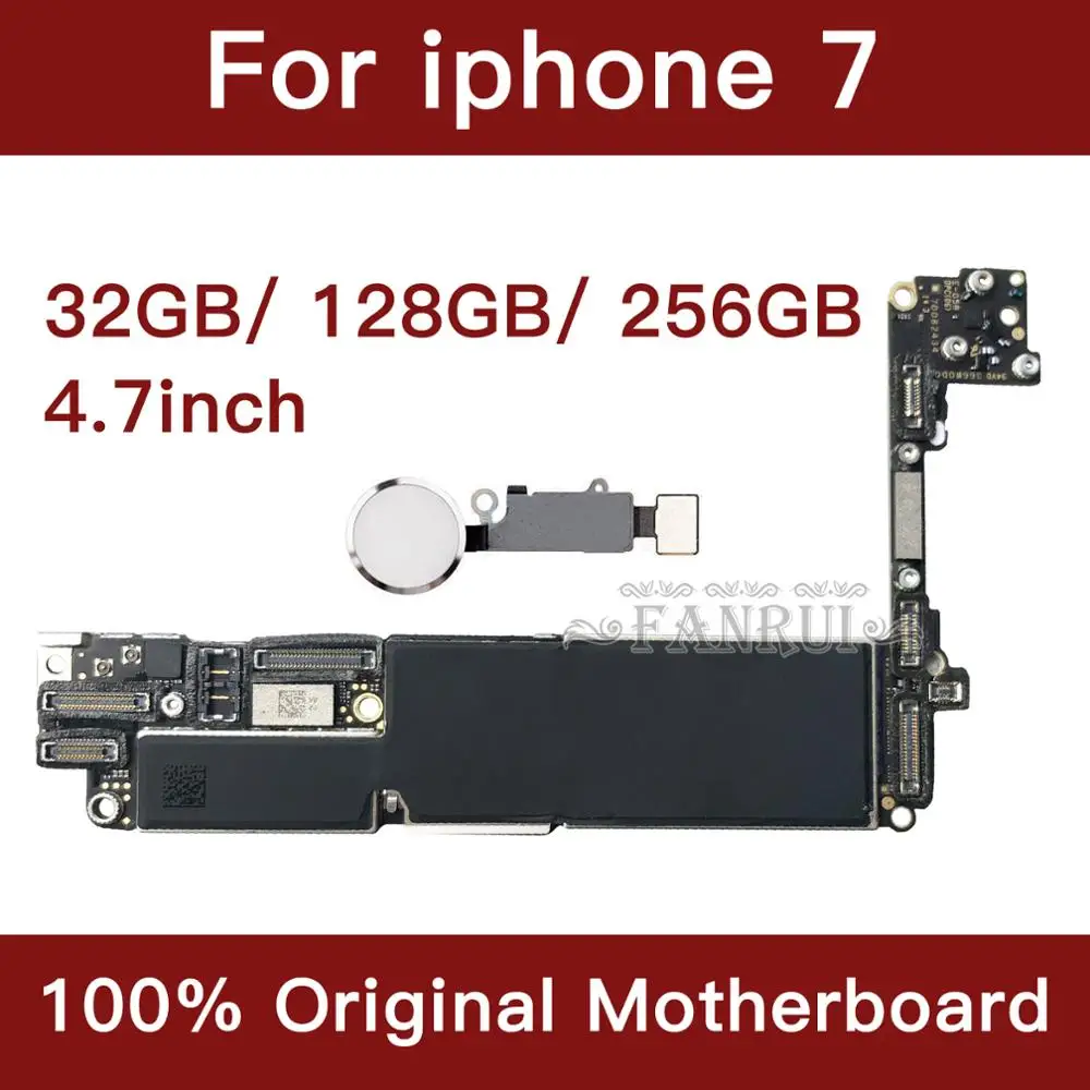 Для iPhone 7 4,7 дюймов материнская плата разблокировка материнская плата с Touch ID полная функция оригинальная IOS установленная материнская плата