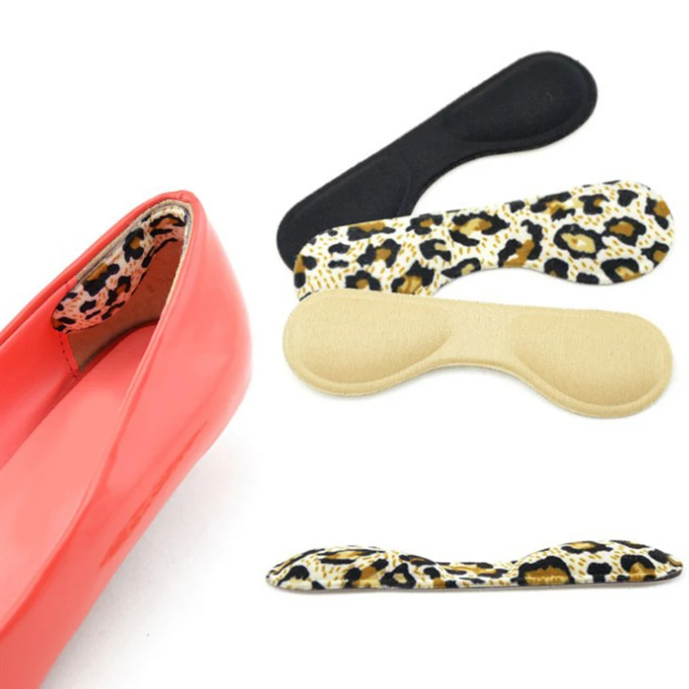 

4D Sponge Leopard Black Shoes Insoles Inserts Heels Protector Anti-Slip Women's High Heels Cushion Pads Comfortble Heel Liners