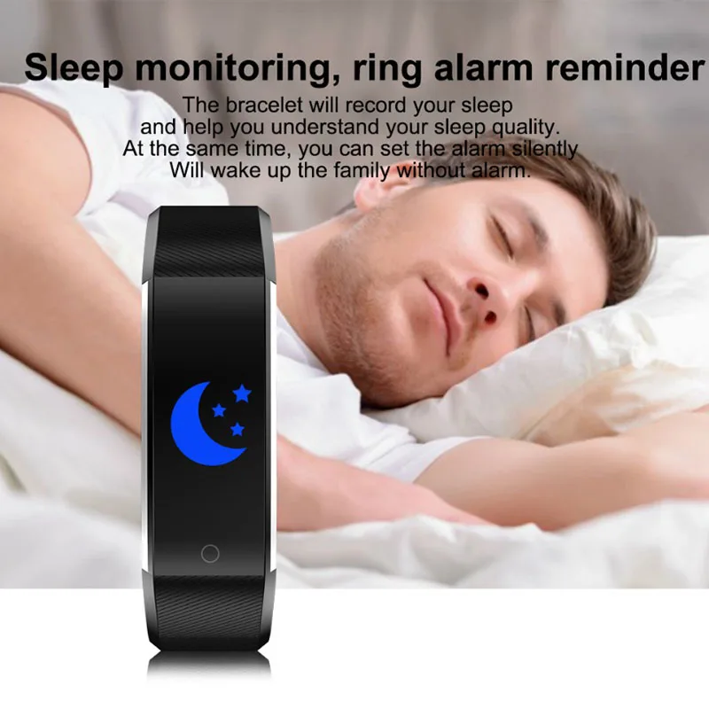115Plus Blood Pressure Fitness Bluetooth Waterproof Heart Rate Monitor Watch Tracker Smart Bracelet Wristband