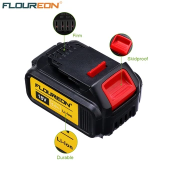 

Floureon 18V 5000mAh Rechargeable Li-ion Battery Power Tools Battery replacement for DeWalt Drill DCB200 DCB181 DCB182 DCB184