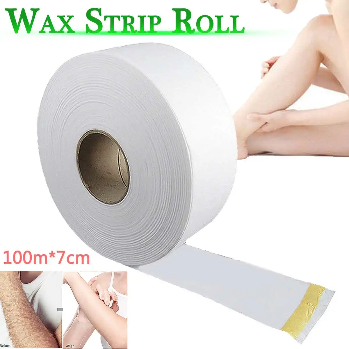 

7cmX100M Removal Non Woven Body Cloth Hair Remove Wax Paper Rolls wax strips Hair Removal Epilator Wax Strip Paper Roll