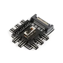 NEW PC 1 to 8 4Pin Molex Cooler Cooling Fan Hub Splitter Cable PWM 3Pin Power Supply Speed Controller Adapter For PC Mining