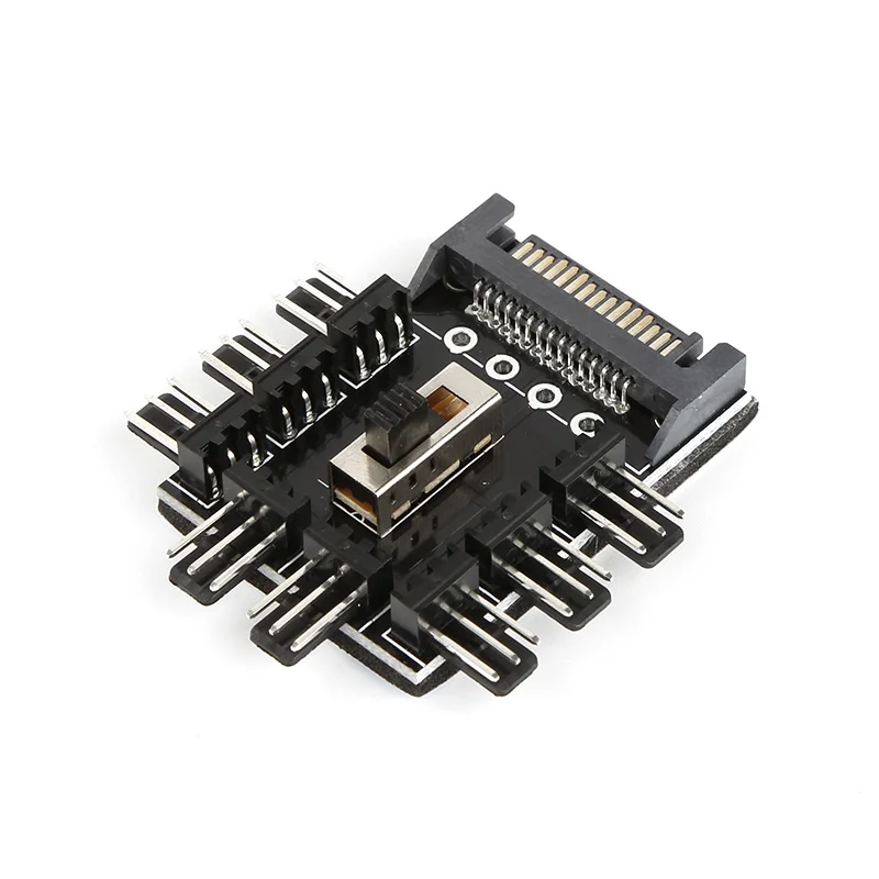 

NEW PC 1 to 8 4Pin Molex Cooler Cooling Fan Hub Splitter Cable PWM 3Pin Power Supply Speed Controller Adapter For PC Mining
