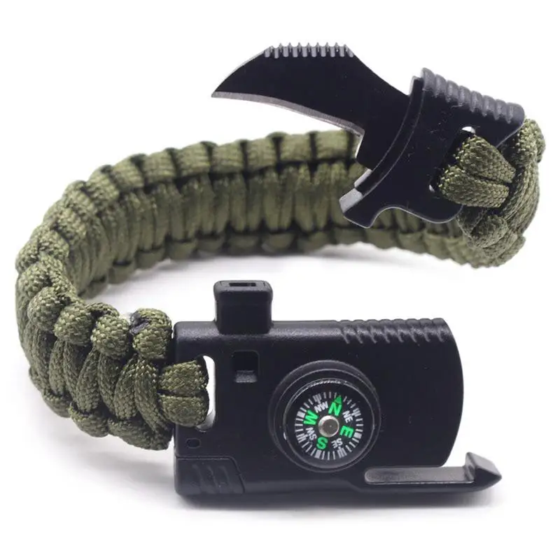 

Military Emergency Braided Bracelet Multifunction Paracord Survival Bracelet Outdoor Camping Rescue Emergency Rope Bracelets