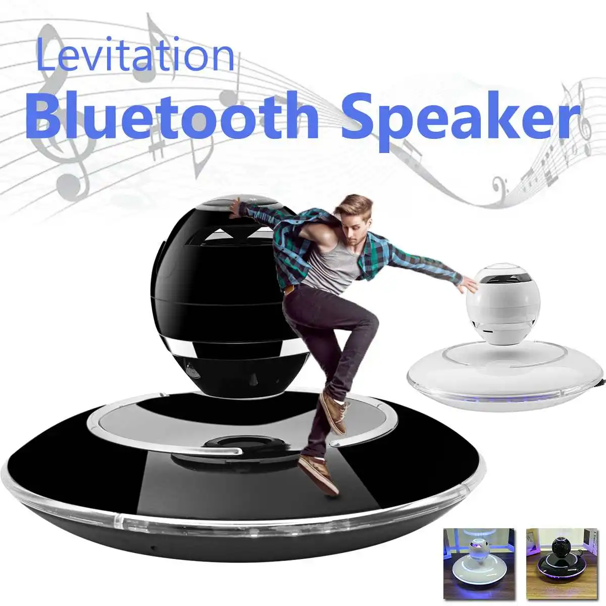 

LED Magnetic Levitation Wireless bluetooth Speaker 360 Auto Rotating Globe Stereo Player Colors Change Subwoofer Loundspeaker