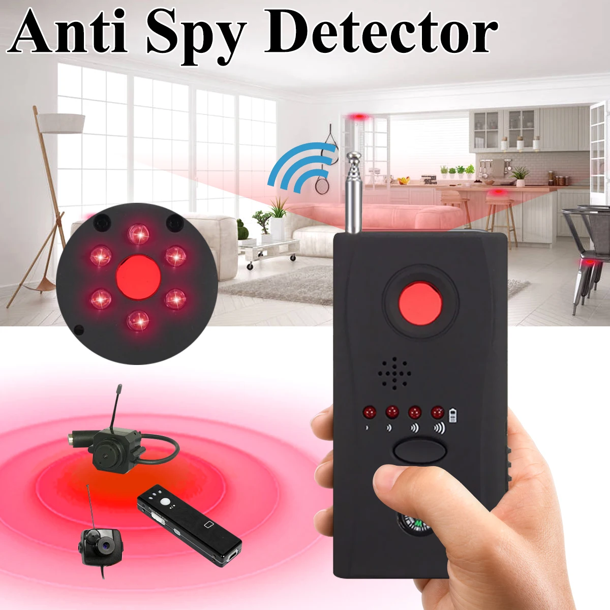 

Anti Detector Hiddens Camera GSM Audio Bug Finder GPS Signal Lens RF Tracker